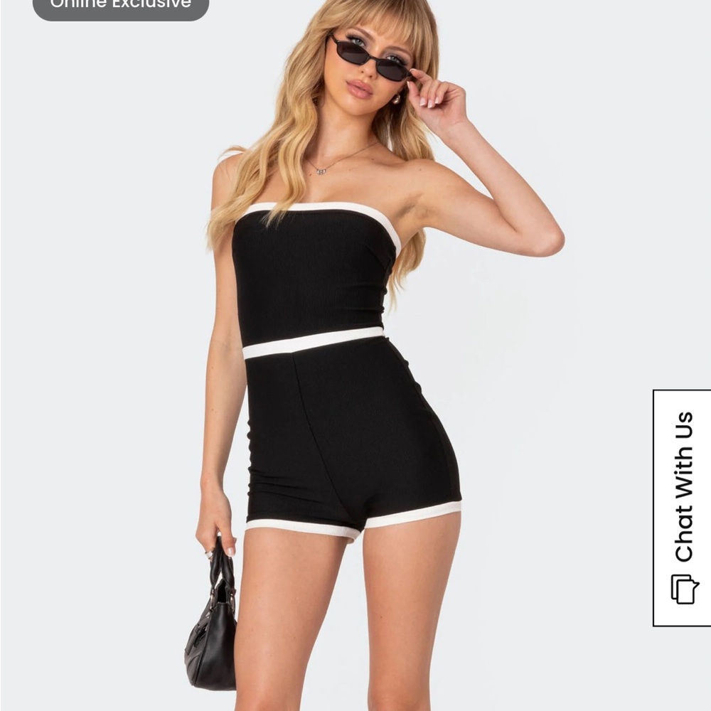 Edikted Kit Contrast Ribbed Romper